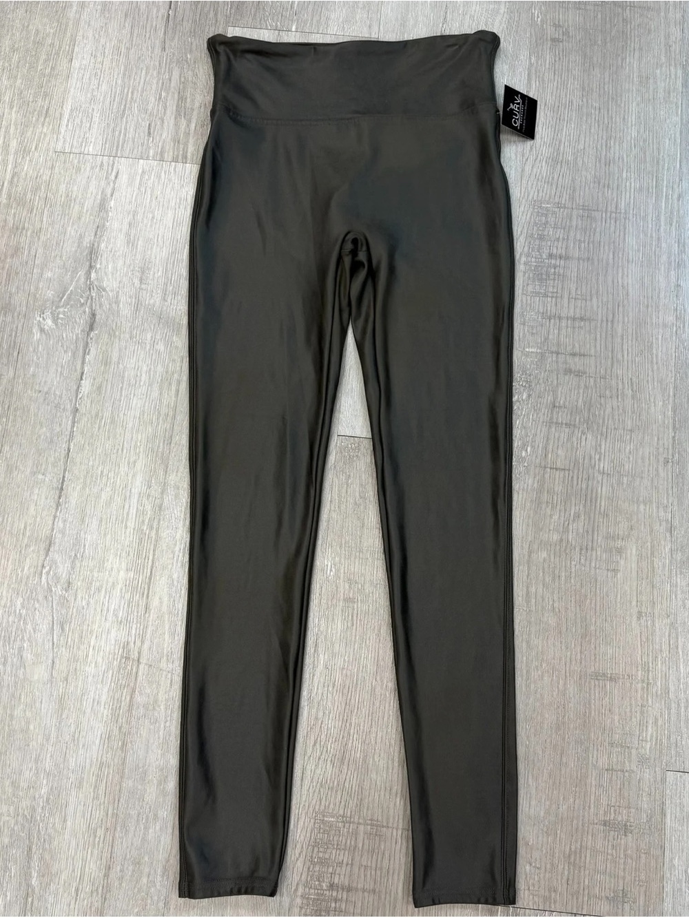 Spanx Dark Gray Faux Leather Leggings - Size Large